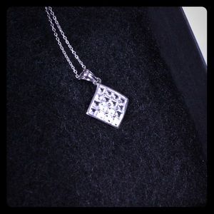 JTV New sterling .925 silver diamond pendant necklace